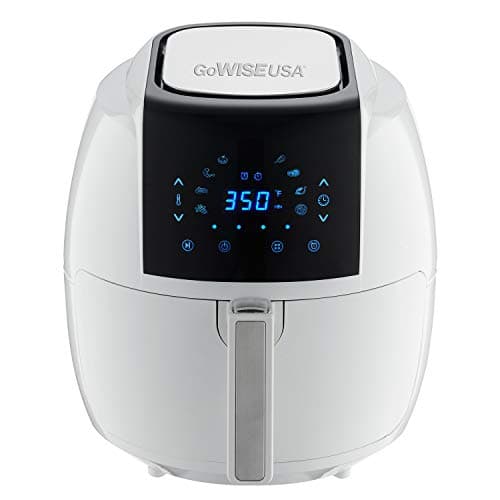 GoWISE USA XL 8-in-1 Digital Air Fryer with Recipe Book, 5.8-Qt, 1700 Watts, White