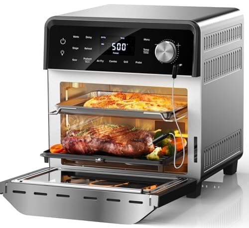 Nuwave TODD ENGLISH Air Fryer Grill Oven Combo, TRUE Char & Flavor, 100 in 1 Super Convection Toaster Oven Countertop, Excellent Thermal Insulation, POWERPORT™ Plug-In Grill, 550°F, Stainless Steel