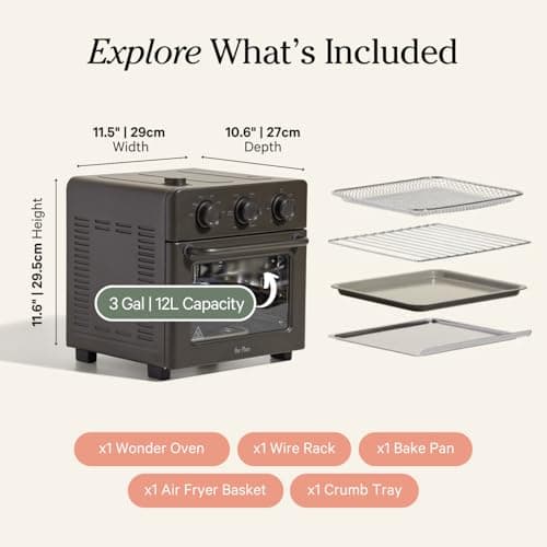 Our Place Wonder Oven | 6-in-1 Air Fryer & Toaster Oven with Steam Infusion | Compact, Countertop Friendly, Fast Preheat, Multifunctional | Air Fry, Toast, Roast, Bake, Reheat & Broil | Char
