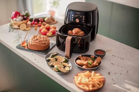 Philips Premium Smart Sensing Digital Airfryer XXL with Fat Removal Technology | 3lb/7qt | Black | HD9867/16 (Renewed)