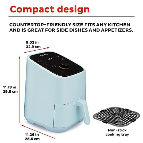 Instant Pot Vortex 2QT Mini Air Fryer,Small Air fryer that Crisps,Reheats, Bakes,Roasts for Quick Easy Meals,Includes over 100 In-App Recipes, is Dishwasher-Safe, from the Makers of Instant Pot, Aqua