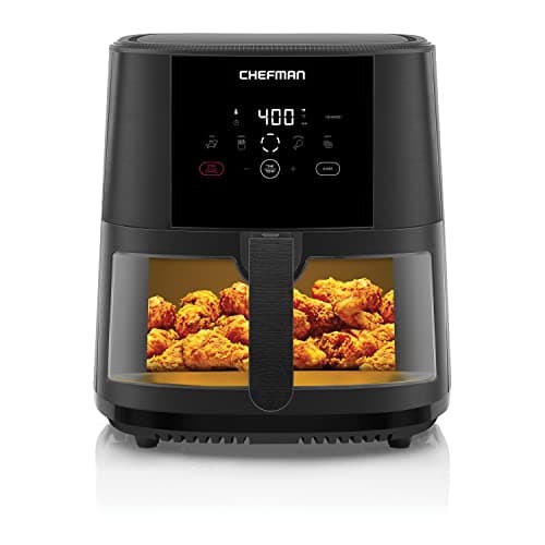 Chefman TurboTouch Easy View Air Fryer, The Most Convenient And Healthy Way To Cook Oil-Free, Watch Food Cook To Crispy And Low-Calorie Finish Through Convenient Window, 8 Qt