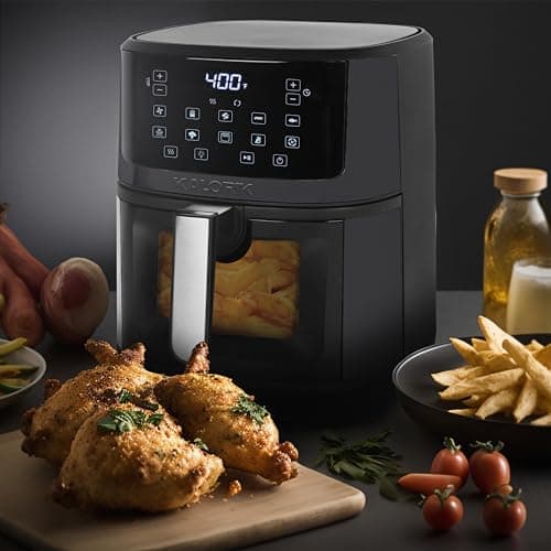 Kalorik 7 Quart Touchscreen Air Fryer with Window, Black (FT 52324 BK)