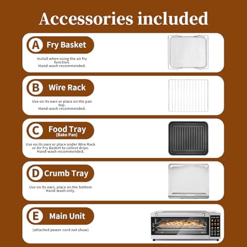 SEEDEEM 9-in-1 Air Fryer Oven, 16-Quart Countertop Convection Oven with Toaster, Broil, Pizza, Toaster Oven & Dehydrator, Large Capacity Kitchen Appliance in Pink, Silver, Black