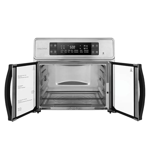 Kalorik Air Fryer Oven MAXX Advance Series 26-Quart with Digital Controls Easy-View Door and 14 Smart Cooking Presets, Includes 9 Cooking Accessories & Smart Probe, 1700-Watts, Black