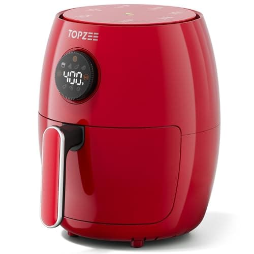 Small Compact Air Fryer, 2.1QT, 4-in-1 Small Mini Airfryer, Bake, Roast, Reheat, 98% Less Oil, Adjustable Temperature Control w/ 12H Timer, Quiet, Nonstick & Dishwasher Safe Basket, BPA-Free, Red