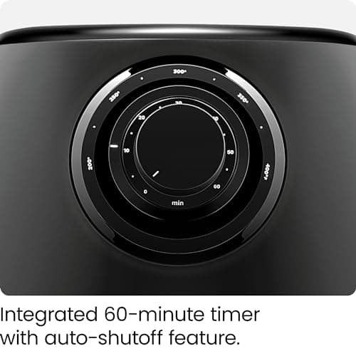 CHEFMAN Small Air Fryer Healthy Cooking, 3.6 Qt, Nonstick, User Friendly and Dual Control Temperature, w/ 60 Minute Timer & Auto Shutoff, Dishwasher Safe Basket, Matte Black, Cookbook Included