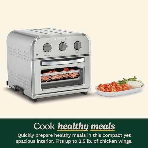 Cuisinart TOA-26 Compact Airfryer Toaster Oven, 1800-Watt Motor with 6-in-1 Functions and Wide Temperature Range, Air Fryer, Stainless Steel