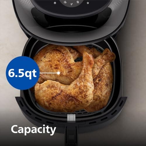 Philips Airfryer 3000 Series 6.5qt, Cooking Window, 16-in-1 Airfryer, RapidAir Plus Technology, Fat Removal, HomeID Recipe App, Easy to Clean (NA330/00)