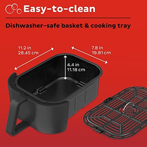 Instant Pot Vortex Slim XL 6QT Air Fryer that Crisps, Roasts, Reheats, Bakes, Broils & is Quiet, Space Saving, Nonstick, Dishwasher-Safe, 100+ In-App Recipes, from the Makers of Instant Pot, Black