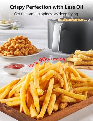Toshiba 7.7QT Air Fryer, Family-Size for Quick and Easy Meals, 12 Preset Menus and Menu-IQ Function, 1°F Precision, 90% less fat, Double-sided Handles Easy Carrying