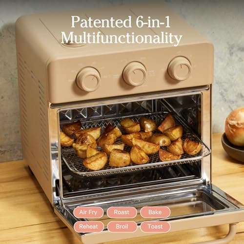 Our Place Wonder Oven | 6-in-1 Air Fryer & Toaster Oven with Steam Infusion | Compact, Countertop Friendly, Fast Preheat, Multifunctional | Air Fry, Toast, Roast, Bake, Reheat & Broil | Steam