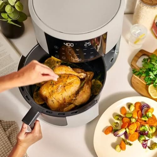 Bella-Pro SmartCrisp 8-Quart Air Fryer, Digital Touchscreen, Nonstick Ceramic Coating, 6 Cooking Presets, 1700W Power, Oil-Free Cooking, Family-Sized Capacity, Dishwasher-Safe, Oatmilk