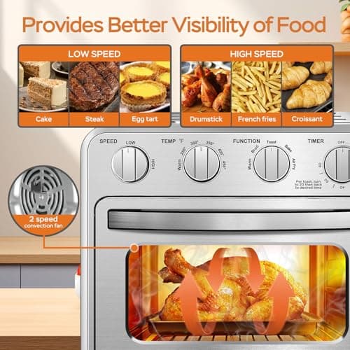 Air Fryer, Geek Chef Convection Air Fryer Toaster Oven, 4 Slice Toaster Airfryer Countertop Oven, Electric Hot Oven Oilless Cooker, Accessories & E-Recipes Included, ETL Listed, 16QT
