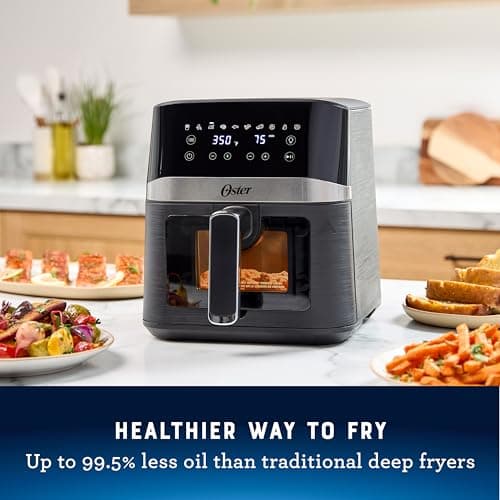 Oster Digital Air Fryer, 4 Quart Medium Size with Window