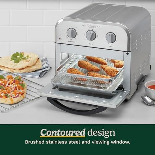 Cuisinart TOA-26 Compact Airfryer Toaster Oven, 1800-Watt Motor with 6-in-1 Functions and Wide Temperature Range, Air Fryer, Stainless Steel