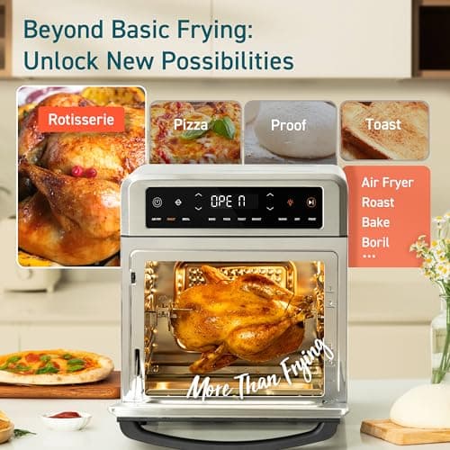 COSORI 11-in-1 Air Fryer Oven , 13Qt Small Footprint Airfryer combo with Rotisserie, Toast, Bake, Roast, Reheat Functions and more, Recipe Book & 6 Accessories Included, Perfect for Small Contertop