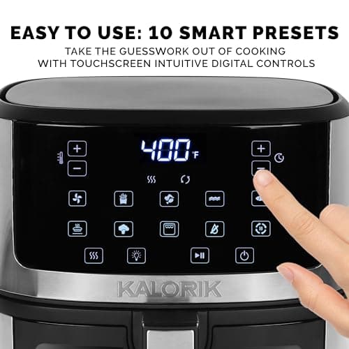 Kalorik 5 Quart Touchscreen Air Fryer with Window, Stainless Steel (FT 52328 SS)