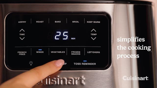Cuisinart Air Fryer Oven, 6-Qt Basket Stainless Steel Air Fryer, Kitchen Dishwasher-Safe Parts with 5 Presets Roast, Bake, Broil, Air Fry and Keep Warm, Quick & Easy Electric Fryer, AIR-200