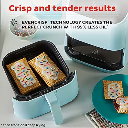 Instant Pot Vortex 2QT Mini Air Fryer,Small Air fryer that Crisps,Reheats, Bakes,Roasts for Quick Easy Meals,Includes over 100 In-App Recipes, is Dishwasher-Safe, from the Makers of Instant Pot, Aqua