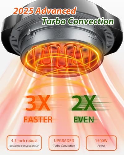 Nuwave Oven Pro Plus Air Fryer, Infra-Red Countertop, 2025 Advanced Convection, No Defrosting or Preheating, Cook Fresh or Frozen, Durable Power Dome, 100 Presets & 50 Memory, PFAS Free, Black