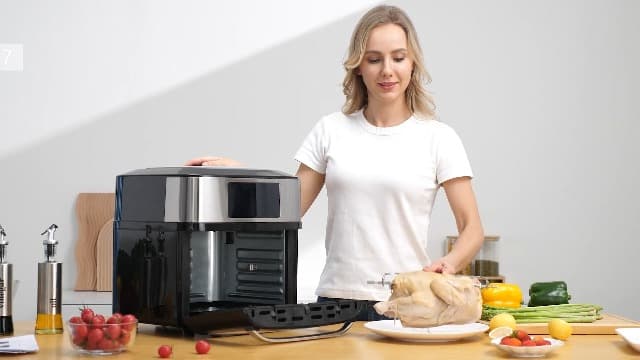 Air Fryer Oven Large 20 QT, 10-in-1 Air Fryer Toaster Combo with Window for Family, Airfryer Oven with Rotisserie Racks & Cookbook, ETL Certified