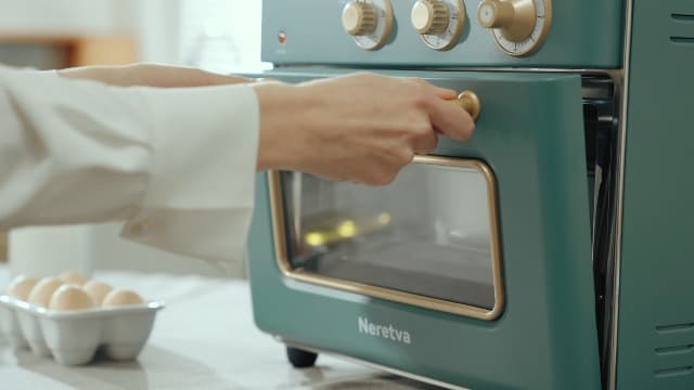 Neretva [21 QT& 6-in-1] Toaster Oven & Air Fryer, Compact Toaster Ovens Countertop with 5 Slices 1500W Rapid Heat Air Fryer Toaster Oven Combo Stainless Steel for Bake/Toast/Broil/Air Fryer/Defrost