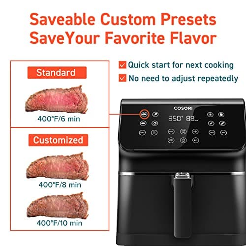 COSORI Air Fryer Pro II 5.8QT that Roast, Bake, Shake Reminder, 8 preset Functions, Cookbook & Online Recipes, Dishwasher-Safe, Black