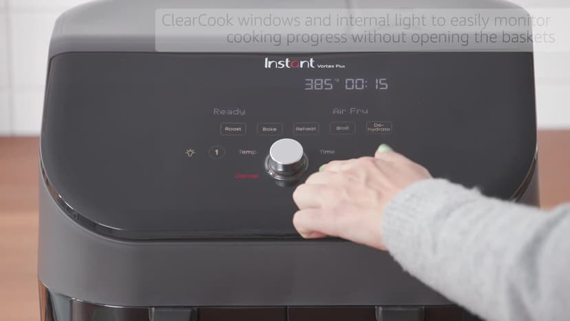 Instant Pot Vortex Plus XL 8QT ClearCook Air Fryer, Clear Windows, Custom Programming, 8-in-1 Functions that Crisps, Broils, Roasts, Dehydrates, Bakes, Reheats, from the Makers of Instant Pot, Black