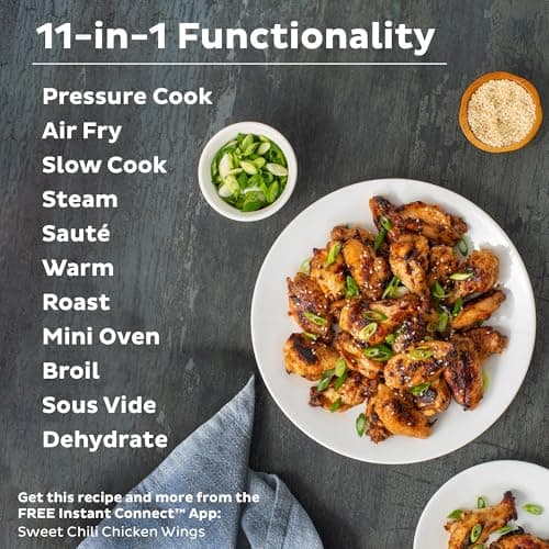 Instant Pot Duo Crisp 11-in-1 Air Fryer and Electric Pressure Cooker Combo with Multicooker Lids that Air Fries, Steams, Slow Cooks, Sautés, Dehydrates, & More, Free App With Over 800 Recipes, 6 Quart