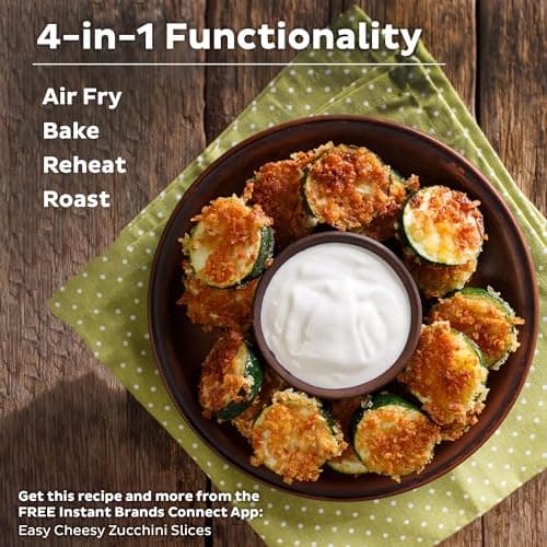 Instant Pot Vortex 6QT XL Air Fryer, 4-in-1 Functions that Crisps, Roasts, Reheats, Bakes for Quick Easy Meals, 100+ In-App Recipes, is Dishwasher-Safe, from the Makers of Instant Pot, Black