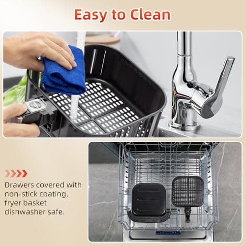 Air Fryer 5.8Qt/5.5L - Uten Electric Airfryer with Temperature Control, Timer, Non-Stick Fry Basket, 1700W High-power, Fast Oven Oilless Cooker, Dishwasher Safe - A Great Kitchen Assistant