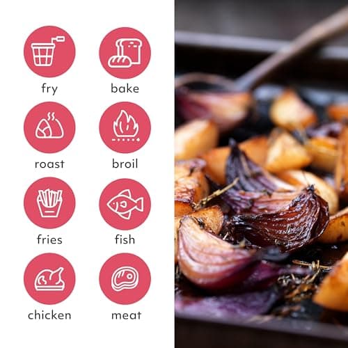 SUR LA TABLE KITCHEN ESSENTIALS 5-in-1 Compact 8-Quart Basket Air Fryer with Window for Easy Viewing, Digital Touchscreen Display with 10-Presets, Air Fry, Bake, Broil and Reheat in Minutes, 1500w