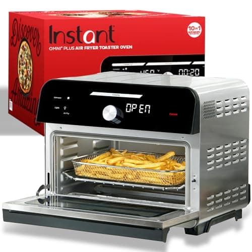 Instant Pot Omni Plus 19QT/18L Toaster Oven Air Fryer, 10-in-1 Functions, Fits 12" Pizza, Crisp, Broil, Bake, Roast, Toast, Warm, Convection, 100+ In-App Recipes, from the Makers of Instant Pot, Black