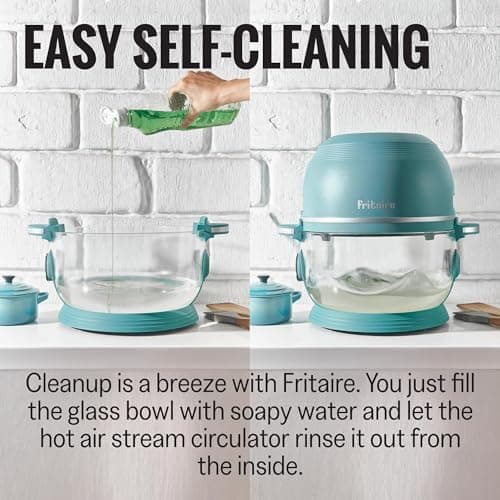 Non-Toxic Air Fryer - Glass AirFryer 5 Quart w/ 360 Visibility, Self-Cleaning, 400F Vortex Air Fryer for Even Cooking, BPA-Free Teflon Free, 6-in-1 Functions, Rotisserie, Roast, Bake, Lavender