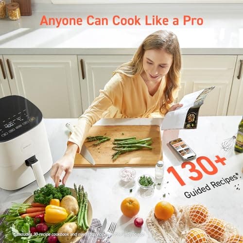 COSORI Air Fryer Pro LE 5-Qt Airfryer, With 20PCS paper liners, 10 Functions that Dry, Bake, Roast &Preheat, Shake Reminder, Up to 450℉, 85% Oil less, Compact, 130+ Recipes, Dishwasher Safe, White