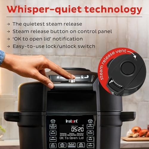 Instant Pot Duo Crisp Ultimate Lid, 13-in-1 Air Fryer and Pressure Cooker Combo, Sauté, Slow Cook, Bake, Steam, Warm, Roast, Dehydrate, Sous Vide, & Proof, App With Over 800 Recipes, 6.5 Quart, Black