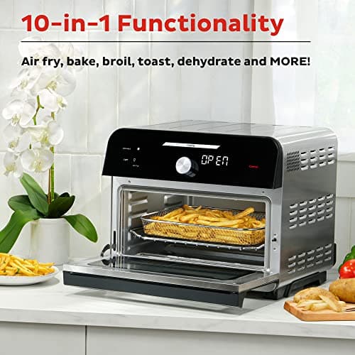 Instant Pot Omni Plus 19QT/18L Toaster Oven Air Fryer, 10-in-1 Functions, Fits 12" Pizza, Crisp, Broil, Bake, Roast, Toast, Warm, Convection, 100+ In-App Recipes, from the Makers of Instant Pot, Black