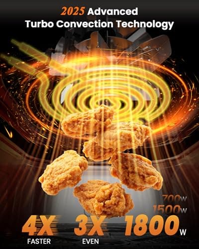 Nuwave Brio Plus Air Fryer 8 Qt, New & Improved, PFAS-FREE, 7 Digital One-Touch Cook Functions that AIR FRY, BAKE, ROAST, DEHYDRATE, TOAST, REHEAT, PREHEAT, 150 Presets, 50°F~400°F, 700/1500/1800W