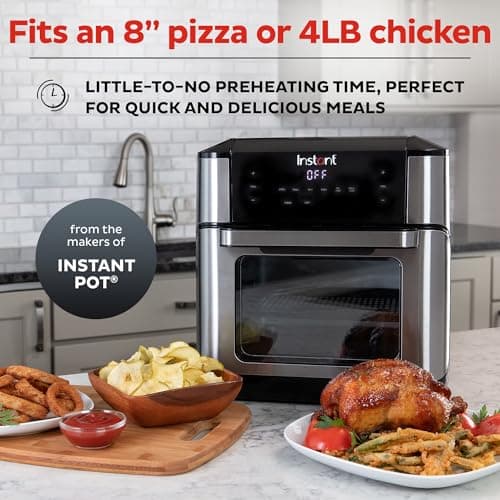 Instant 140-3000-01 Vortex Plus Quart 7-in-1 Multi-Use Air Fryer, 10QT, Silver,Black
