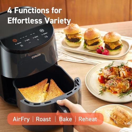 COSORI Air Fryer 2.1 QT, Small & Mini 4-in-1 airfryer Ideal for Simple Meals and Snack, Easy to Leftover Food to Crispy, Up to 97% Less Oil, 30 In-App Recipes, Nonstick & Dishwasher-Safe Basket
