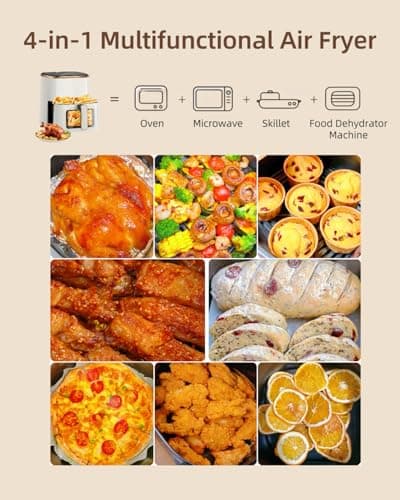 VEWIOR Air Fryer, 5.3Qt Airfryer with Viewing Window, 7 Custom Presets Large Oven with Smart Digital Touchscreen,Non-stick and Dishwasher-Safe Basket