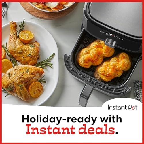 Instant Pot Vortex Plus 4QT Air Fryer, Custom Program Options, 6-in-1 Functions Crisps, Broils, Roasts, Dehydrates, Bakes, Reheats, 100+ In-App Recipes, from the Makers of Instant Pot, Stainless Steel