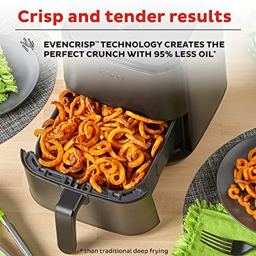 Instant Pot Vortex 2QT Mini Air Fryer,Small Air fryer that Crisps,Reheats,Bakes,Roasts for Quick Easy Meals, Includes over 100 In-App Recipes,is Dishwasher-Safe, from the Makers of Instant Pot, Black