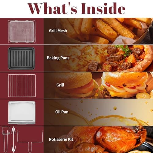 SEEDEEM 32-Quart Large Air Fryer Oven, 14-in-1 Digital Toaster Oven with Touchscreen, Family Size Countertop Convection Oven for Air Fry, Bake, Roast, Dehydrate, Reheat & More