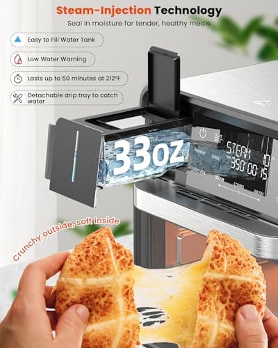Nuwave Combi Steam Oven, 16Qt All-in-One Stainless Steel Multi-Cooker: Air Fry, Toast, Steam, Sous Vide & More, Precise 50-450°F, Adjustable Moisture, 120 Presets, Programmable Memories, Easy to Clean
