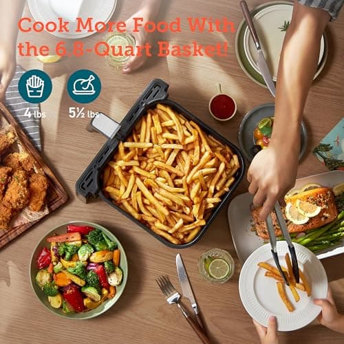 COSORI 6.8Qt Air Fryer, 12-in-1 Dual Blaze for 360° Crispy Meals, No Shaking & Preheating to Fast Cooking with Bake, Roast, Broil, 100+In-App Recipes, Dishwasher Safe
