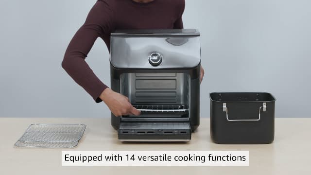 COSORI Air Fryer Toaster Oven Combo, 10 Qt Family Size, 14-in-1 Functions with Dehydrate, Roast, Smart Control Through Phone & Voice, 1000+ In-APP Recipes & 6 Dishwasher -Safe Accessories, Black