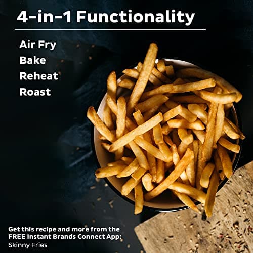 Instant Pot Vortex 2QT Mini Air Fryer,Small Air fryer that Crisps,Reheats,Bakes,Roasts for Quick Easy Meals, Includes over 100 In-App Recipes,is Dishwasher-Safe, from the Makers of Instant Pot, Black