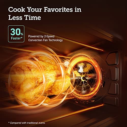COSORI Air Fryer Toaster Oven Combo, 12-in-1 Airfryer Rotisserie Convection Oven Countertop, Bake, Broil, Roast, Dehydrate, 134 Recipes & 4 Accessories, 32QT, Silver, Stainless Steel